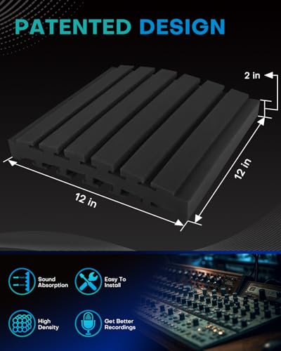 36Packs Curved Sound Proof Foam Panels for Walls, 2" Acoustic Panels Sound Absorbing Dampening, Soundproofing Noise Reducing Cancelling Treatments for Home Office Recoding Studio Decor, 2x12x12" Black - size: Upgraded Curved 536Packs