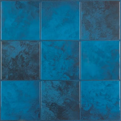 CHIHUT 6 Sheets Peel and Stick Backsplash Tiles 12''x12'' Dark Blue 3D Marble Self Adhesive Wall Tiles Waterproof Stick on Back Splashes for Kitchen Bathroom Backsplash Shower Walls - color: Dark Blue, size: 6 Tiles