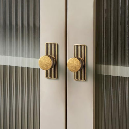 Goo-Ki Antique Brass Zinc Alloy Cabinet Knob with Backplate - Single Hole Center Cabinet Pull Hardware for Bedroom, Kitchen, 2 Pack（9596-G） - color: Antique Brass