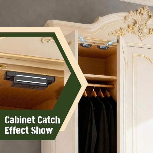 Jiayi 66 LB Cabinet Door Magnets Heavy Duty Magnetic Door Drawer Latch - color: Black
