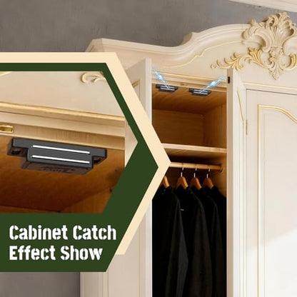 Jiayi 66 LB Cabinet Door Magnets Heavy Duty Magnetic Door Drawer Latch - color: Black