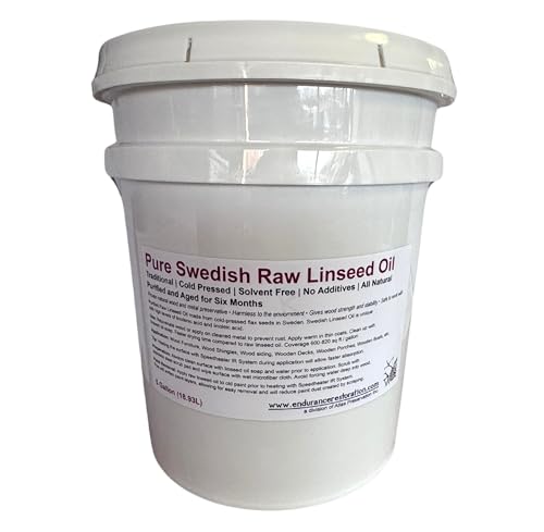 Pure Swedish RAW Linseed Oil - Revive & Nourish Wood - Traditional, Cold Pressed, All Natural - 5 Gallon Bucket