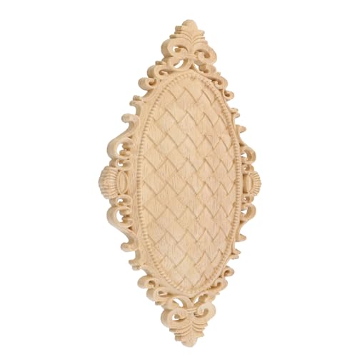 Antrader 2Pcs Unpainted Wood Carved Appliques for DIY,9.84"×5.9"(Style 17) - style: Style 17