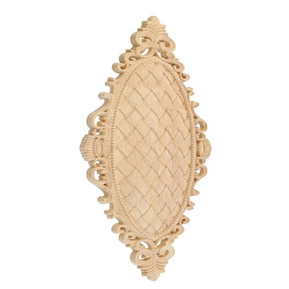 Antrader 2Pcs Unpainted Wood Carved Appliques for DIY,9.84"×5.9"(Style 17) - style: Style 17