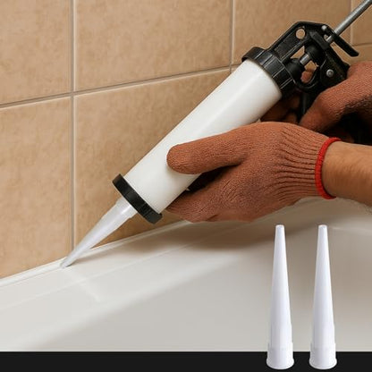 NEWHOOK 30Pc Caulk Extender Nozzle 4" Plastic Tips for Sausage Gun