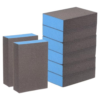 HARFINGTON 8pcs Sanding Sponge Blocks #220 (800-1000 Grits) Wet/Dry Hand Sanding Sponges, 100x70x25mm Foam Sanding Block Pad for Polishing Kitchen Metal Wood Drywall Furniture, Brown&Blue - color: Brown, Blue, size: 800-1000 Grits