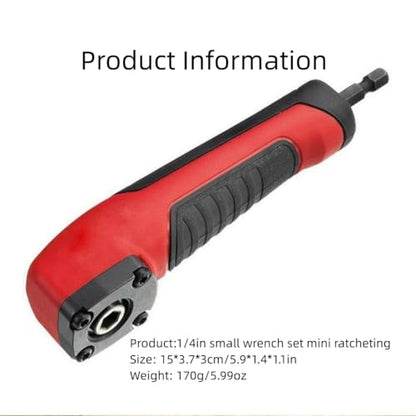 Wokyo Mini Right Angle Power Screwdriver Right Angle Bit Socket Adapter 1/4In 90 Degree Rotatable Screwdriver Kit Wrench, Practical Small Furniture, Ideal for Use in Tight Spaces or Repairs