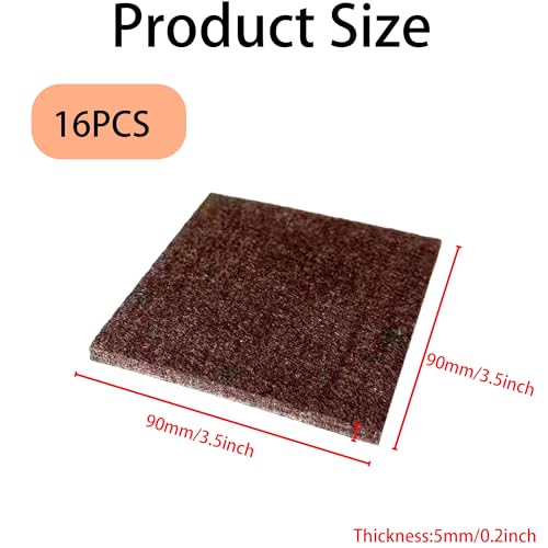 16PCS 3.5” Square Felt Furniture Pads, Self Adhesive Cuttable Chair Leg Pads Anti Scratch Floor Protectors for Hardwood Laminated Tile Cabinet Surface Protector, Brown - size: 3.5 INCH