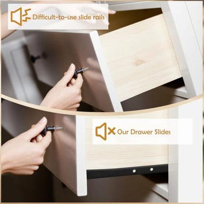Didiseaon Bottom Mount Drawer Slides Replacement Drawer Slides 11.81 in Two-Section Rails for Dresser Drawers Cabinets and Small Furniture 1 Pair