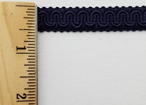 1/2" Scroll Braid Gimp with Backing - 10 Continuous Yards - Dark Navy - color: Dark Navy
