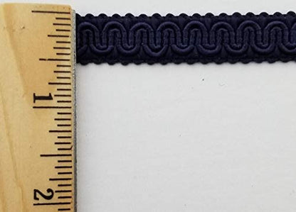 1/2" Scroll Braid Gimp with Backing - 10 Continuous Yards - Dark Navy - color: Dark Navy
