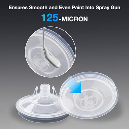 Disposable Paint Cups System 20 oz (600ml) Kit, 50 Liners & Lids