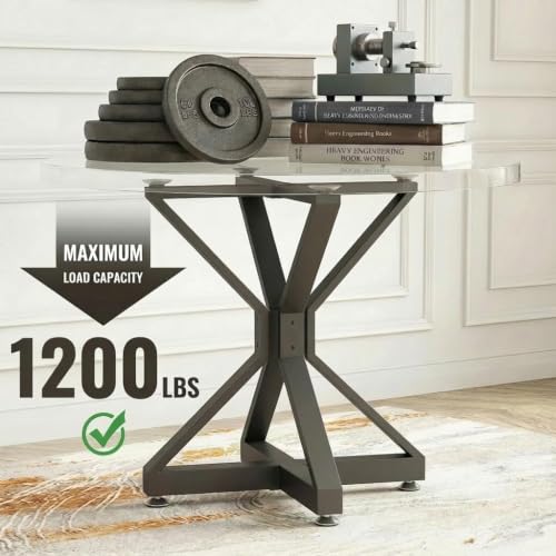 Metal Table Base with Suction Cups for DIY Dining Tables - color: Black