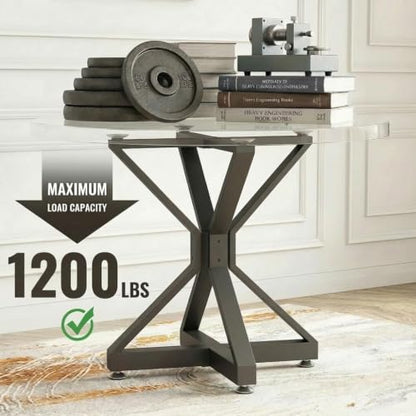 Metal Table Base with Suction Cups for DIY Dining Tables - color: Black