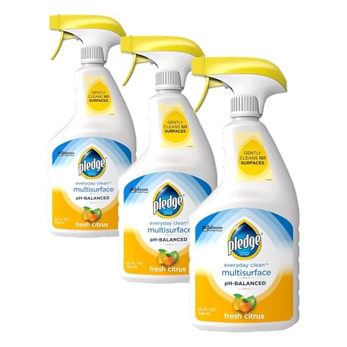 Pledge pH-Balanced Multisurface Cleaner Spray for Everyday Care, Fresh Citrus Scent, 25oz (Pack of 3) - size: 25 Ounce (Pack of 3)