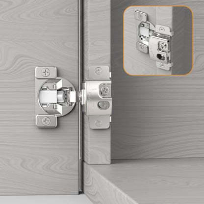 Furniware 30 Pieces 1-1/4 in Overlay Soft Close Concealed Hinge, 105 Degree - color: 30 Pieces, size: 1-1/4"