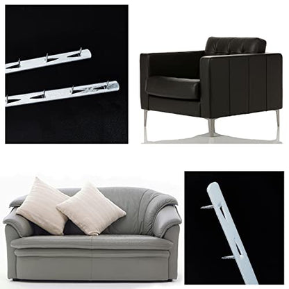 SUPERFINDINGS 20Pcs 15.74x0.44inch Metal Tack Strips Sofa Rack with Nail Iron Bar Fangs Silver Galvanized Sofa Accessories Fabric Reupholstery Supplies for Furniture, Couch, Chair and Sofa