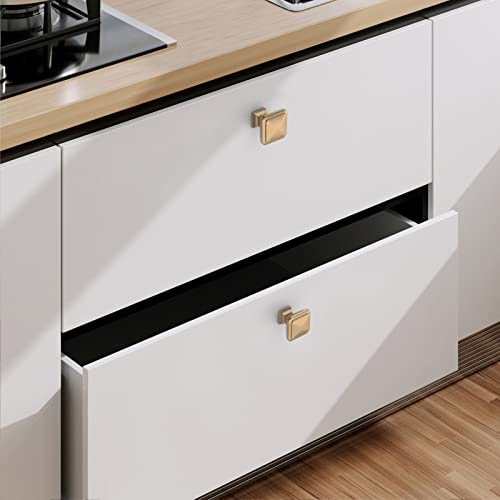 9BUILD 10 Pack Champagne Bronze Cabinet Knobs,Solid Square Drawer Pulls - color: Champagne Bronze, size: 1.2"/30MM
