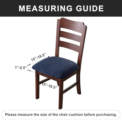 Genina Waterproof Seat Covers for Dining Room Chair Cover Set of 6 - color: Navy Blue, size: 15-19in Waterproof