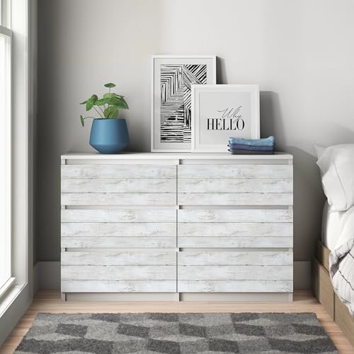 LXCREAT Wood Butcher Block Contact Paper, Shiplap Peel and Stick Wallpaper - color: White, size: 17.5" x 118"
