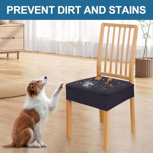 Smiry Waterproof Seat Covers for Dining Room Chairs, Set of 2 - color: Dark Grey, size: Set of 2