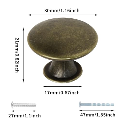 24 Pcs 30mm Antique Bronze Kitchen Cabinet Knobs - color: Antique Breen Bronze, size: 24 Pcs