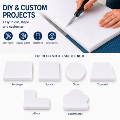 Firm High Density Upholstery Foam Cushion Pad 30ILD 1 x 24 x 72 Inch