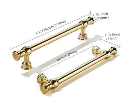khtumeware Handmade 100% Solid Real Brass Unlacquered Brass Cabinet Pulls - size: 6 Inch Hole Center