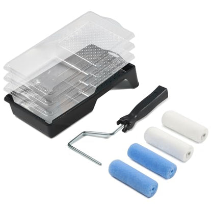Voomey 4 Inch Paint Tray Set - Mini Paint Roller Kit & Frame - style: Economical 4 Inch Paint Roller Kit