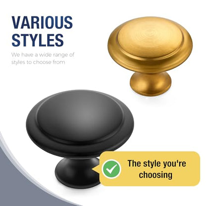 Matte Black Cabinet Drawer Hardware,30mm Kitchen Cabinet Knobs,18 Pack - color: Matte Black