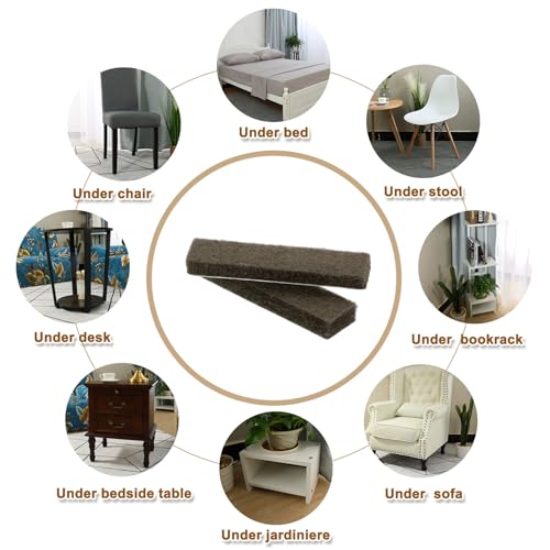 uxcell Felt Furniture Pads, 48Pcs 1.97" x 0.47" Adhesive Backed Felt Non-Slip Anti-Scratch Chair Leg Protectors for Protecting Hardwood Floor, Brown - size: 1.97" x 0.47"