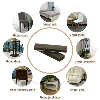 uxcell Felt Furniture Pads, 48Pcs 1.97" x 0.47" Adhesive Backed Felt Non-Slip Anti-Scratch Chair Leg Protectors for Protecting Hardwood Floor, Brown - size: 1.97" x 0.47"
