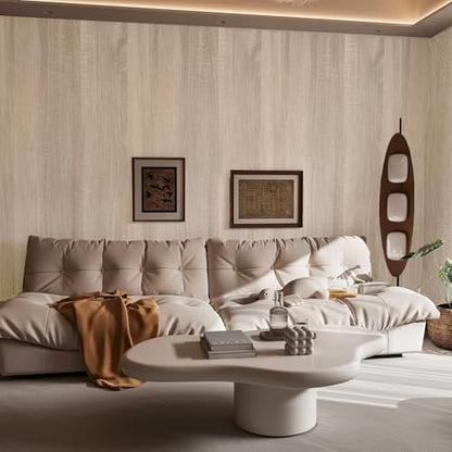 Boobest Gray Brown Wood Grain Contact Paper Waterproof Faux Wood Wallpaper - color: Gray, size: 15.7" x 196.8"
