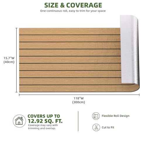 Elvone Peel and Stick PVC Slat Wood Wall Panel, Yellow, 118" x 15.7" - color: Yellow, size: 15.7" x 118"