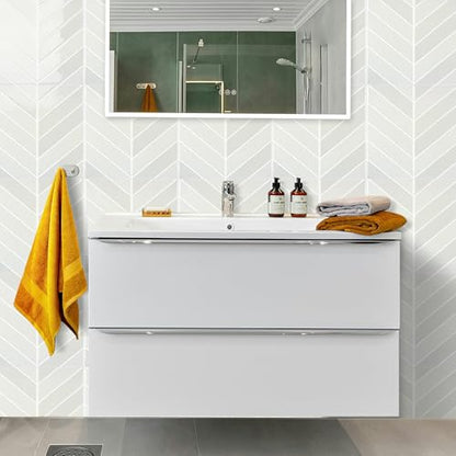 Select 5 Pack Peel and Stick Backsplash Chevron Tiles, 12x12in, Stone White - color: Stone White, size: Chevron Shape