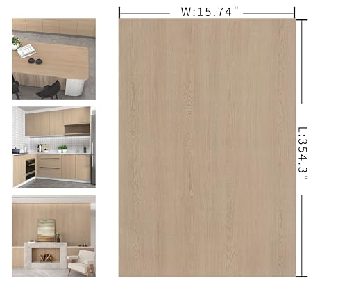 15.7"x354.3" Light Wood Peel and Stick Wallpaper Self Adhesive Removable - color: Beige, size: 15.7" x 354.3"