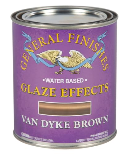 General Finishes Water Based Glaze Effects, 1 Quart, Van Dyke Brown - color: Van Dyke Brown, size: 1 Quart