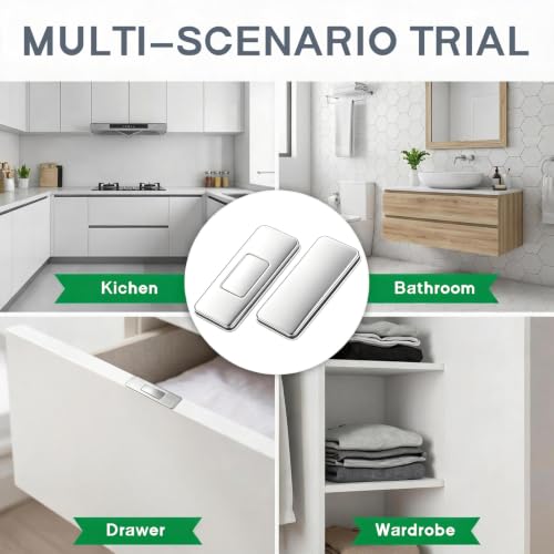 26 Pack Magnetic Cabinet Door Catch, No Drill Magnetic Cabinet Catches Ultra Thin Strong Magnetic Cabinet Latch with Adhesive for Kitchen Cabinets, Closets, Drawers, Bathroom Cabinets, RV Doors