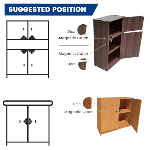 5 Pack Magnetic Cabinet Door Catch with Magnets, Cabinet Latch