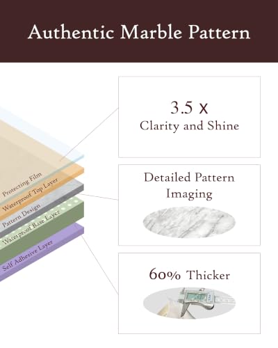 Very Berry Sticker Marble Contact Paper (Brown, 24" x 78", 1 Pack)