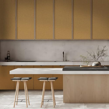 WADILE Grasscloth Peel and Stick Wallpaper 15.7in x 196.8in, Textured Contact Paper for Cabinets, Faux Linen Wall Paper Pull and Stick, Fabric Vinyl Wallpaper Self Adhesive Coffee - color: Coffee, size: 15.7" x 196.8"