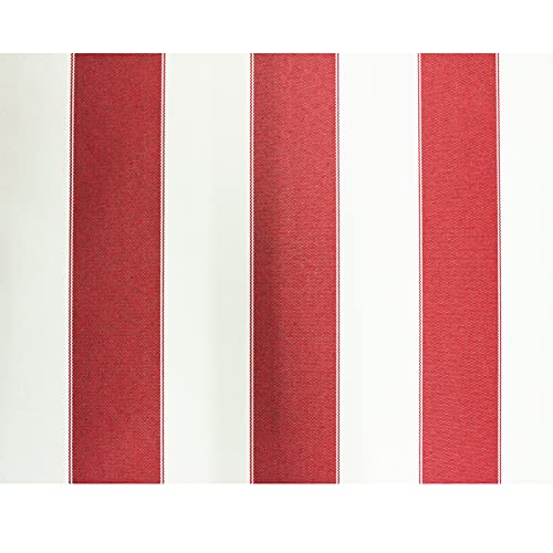 Mybecca Stripe Canvas Canvas Oxford Polyester Fabric 60" RED/White (5 Yards) - color: Red / White, size: 5 YARDS