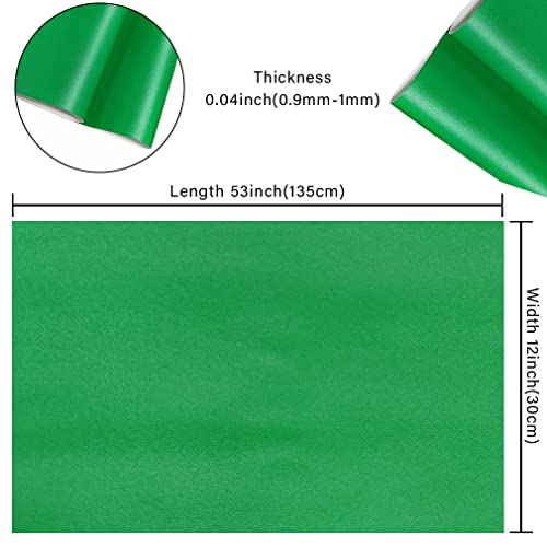HYANG Smooth Solid Color Green Faux Leather Sheets 1 Rolls 12"X53" (30cmX135cm),Faux Leather is Great for, Bows,Earrings Handmade DIY Craft Projects Making - color: Green
