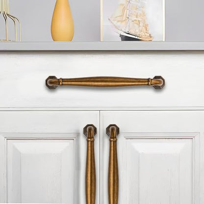 2 Pack 3 Inch Hole Center Antique Brass Heavy Duty Solid Cabinet pulls Ideal for Dressers, Bathroom, cabinets, and Kitchens cabinets. - color: Antique Brass, size: 3 Inch Hole Center, style: 2 Pack