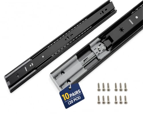 18 Inch Soft Close Drawer Slides 10 Pairs, Full Extension 100LB Drawer Rail - size: 18 Inch