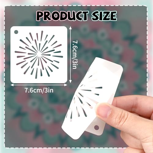 JULMELON 20Pcs Mandala Stencils 3 Inch, Reusable for Rock Wood Painting - style: Mandala Stencils