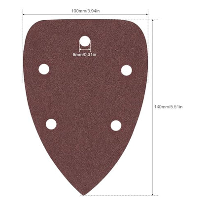 ChgImposs 60 Pcs Mouse Detail Sander Sanding Paper, 5 Hole Sanding Pads 80 150 240 320 400 600 Grit 10 Each of, Hook and Loop Sandpaper Pads for Palm Sander