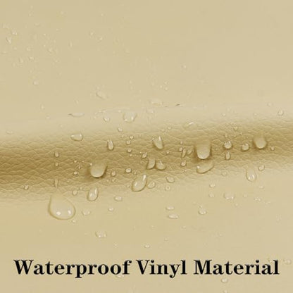 Marine Vinyl Fabric Waterproof Leather Material 55"×108" Beige - color: Beige, size: 108"×54"
