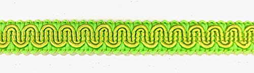 1/2" Scroll Braid Gimp w/Backing - 12 Continuous Yards - Many Color Options! (Lime) - color: Lime