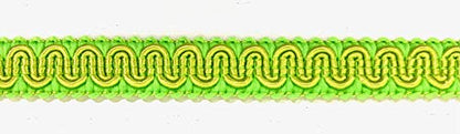 1/2" Scroll Braid Gimp w/Backing - 12 Continuous Yards - Many Color Options! (Lime) - color: Lime